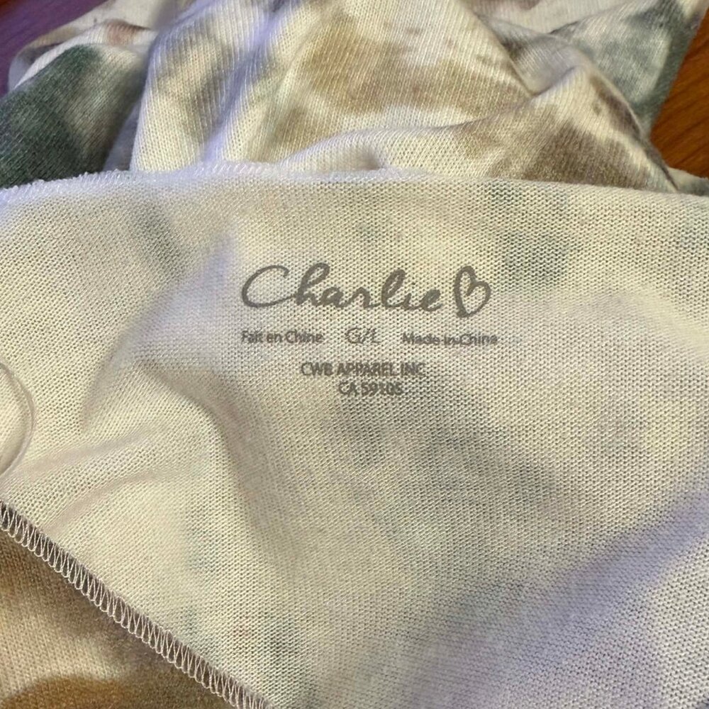 # Charlie B Watercolor Oversized Lightweight Pullover Sweater (L) - Picture 4 of 6